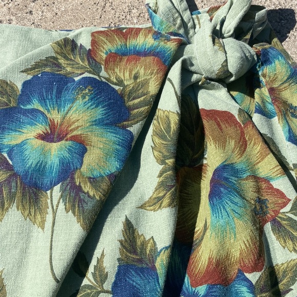 Linen Blend Express Wrap Skirt - Picture 3 of 7